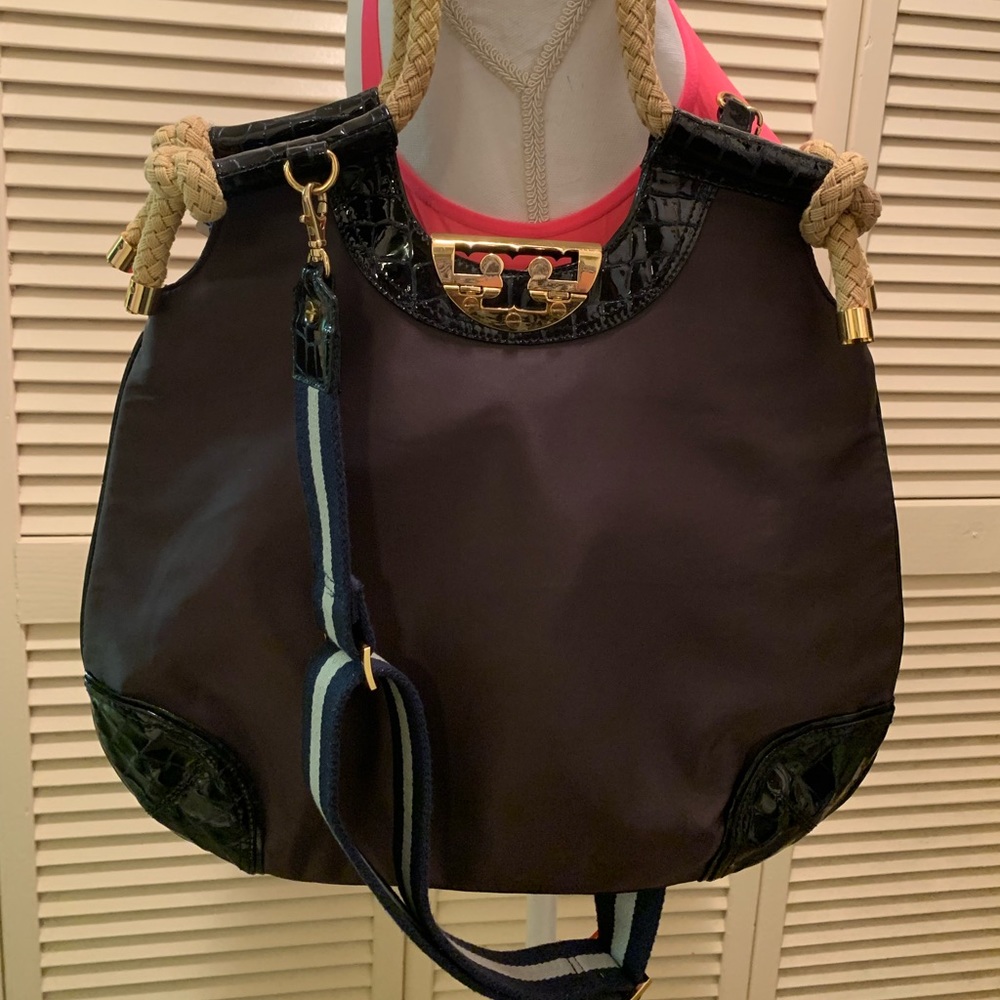 Tory Burch McGraw striped crossbody/clutch bag - Picture 11 of 12